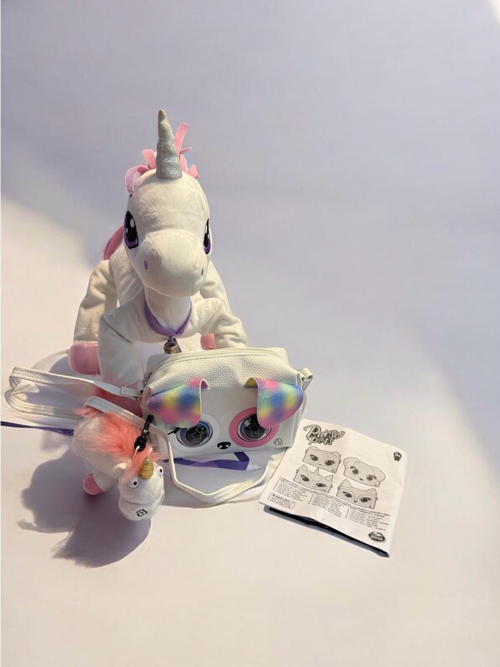 Purse Pets Unicorn Interactive Crossbody Bag Plush Charm Lights Sounds